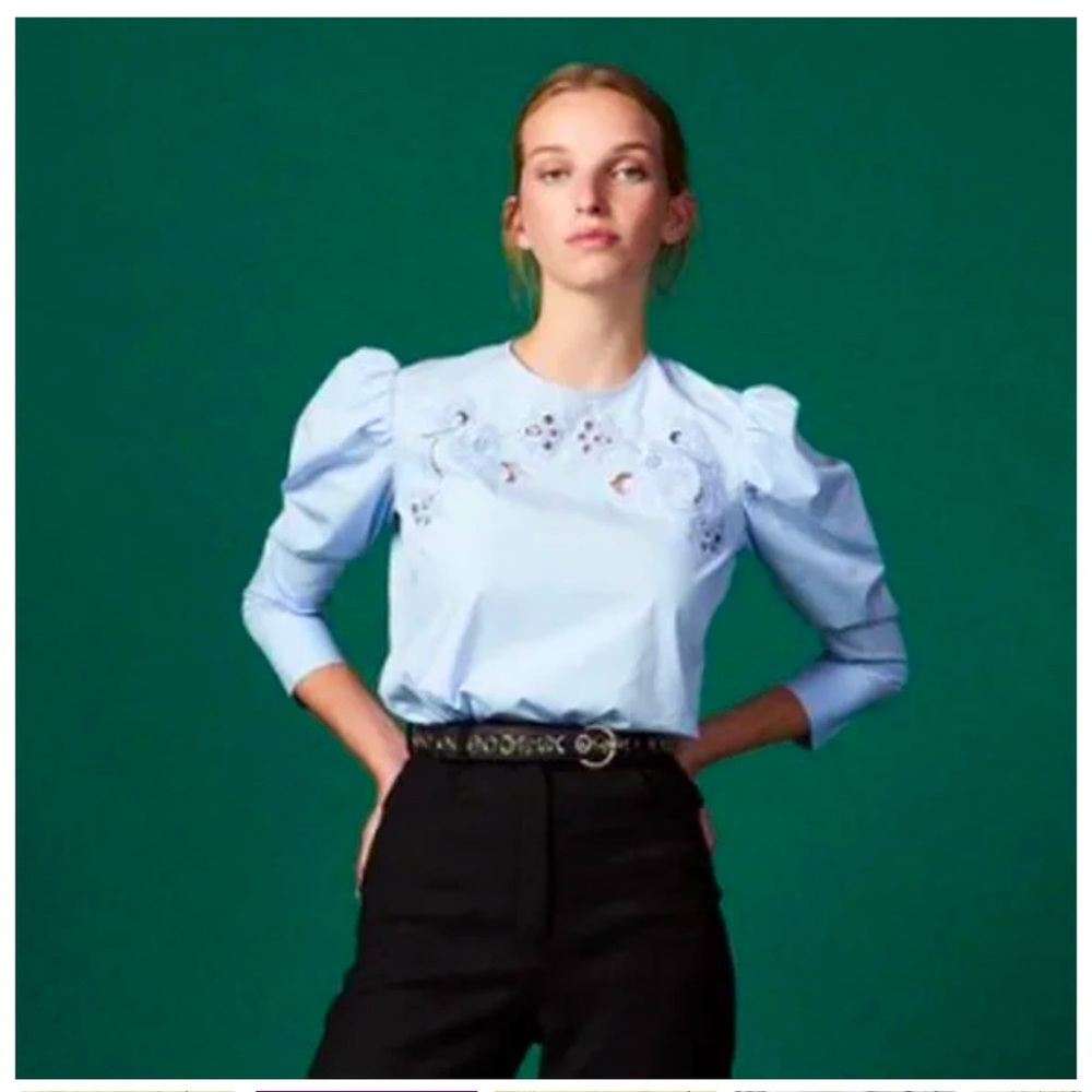 Sandro paris baby blue top 1